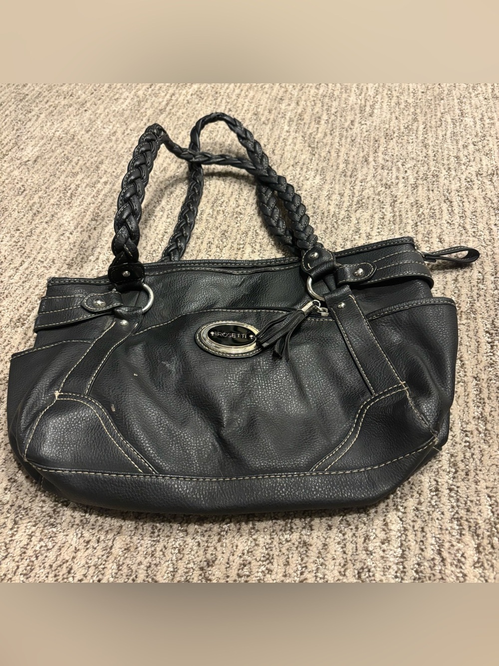 Black leather Rosetti bag